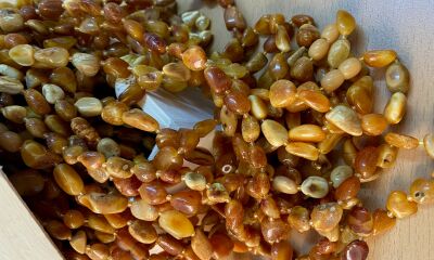 NEADJUDECAT/LOT 22.2 – 1 kg chihlimbar prelucrat de diferite mărimi si culori.