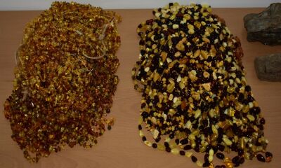 NEADJUDECAT - LOT 23 – 4.65 kg chihlimbar prelucrat de diferite mărimi si culori