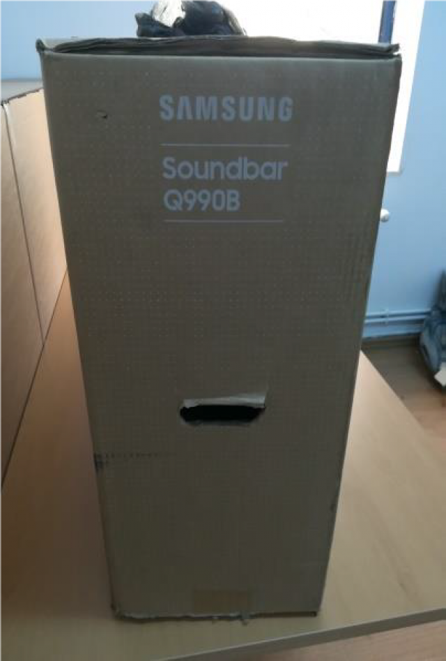NEADJUDECAT Tv SAMSUNG Model QE85Q80CAT și Sistem audio marca SAMSUNG, model HW-Q990B