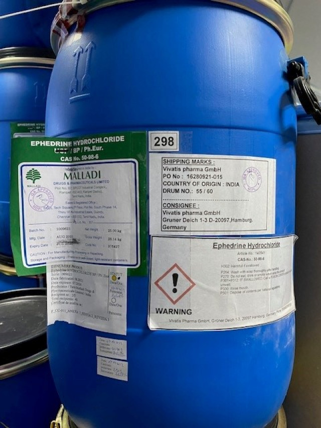 Produse farmaceutice - Efedrină Clorhidrat - 1.908,15 kg